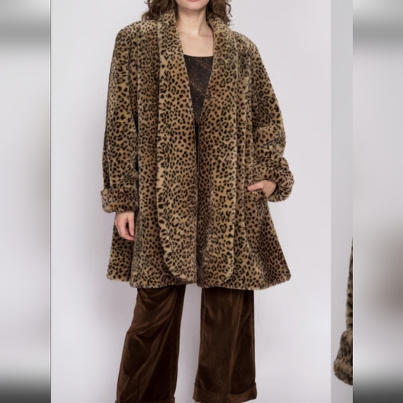Vintage Marco Collection  leopard swing coat tagged S fits L - Picture 12 of 12